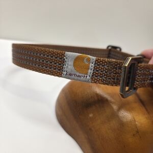 Carhartt Tan Reflective Dog Collar 14"-18" Neck 3/4" Thick Band Bronzed Metal